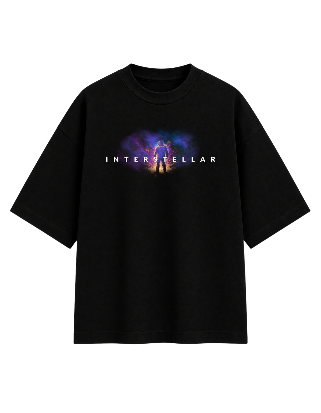 Interstellar Oversized Graphic T-Shirt – Black