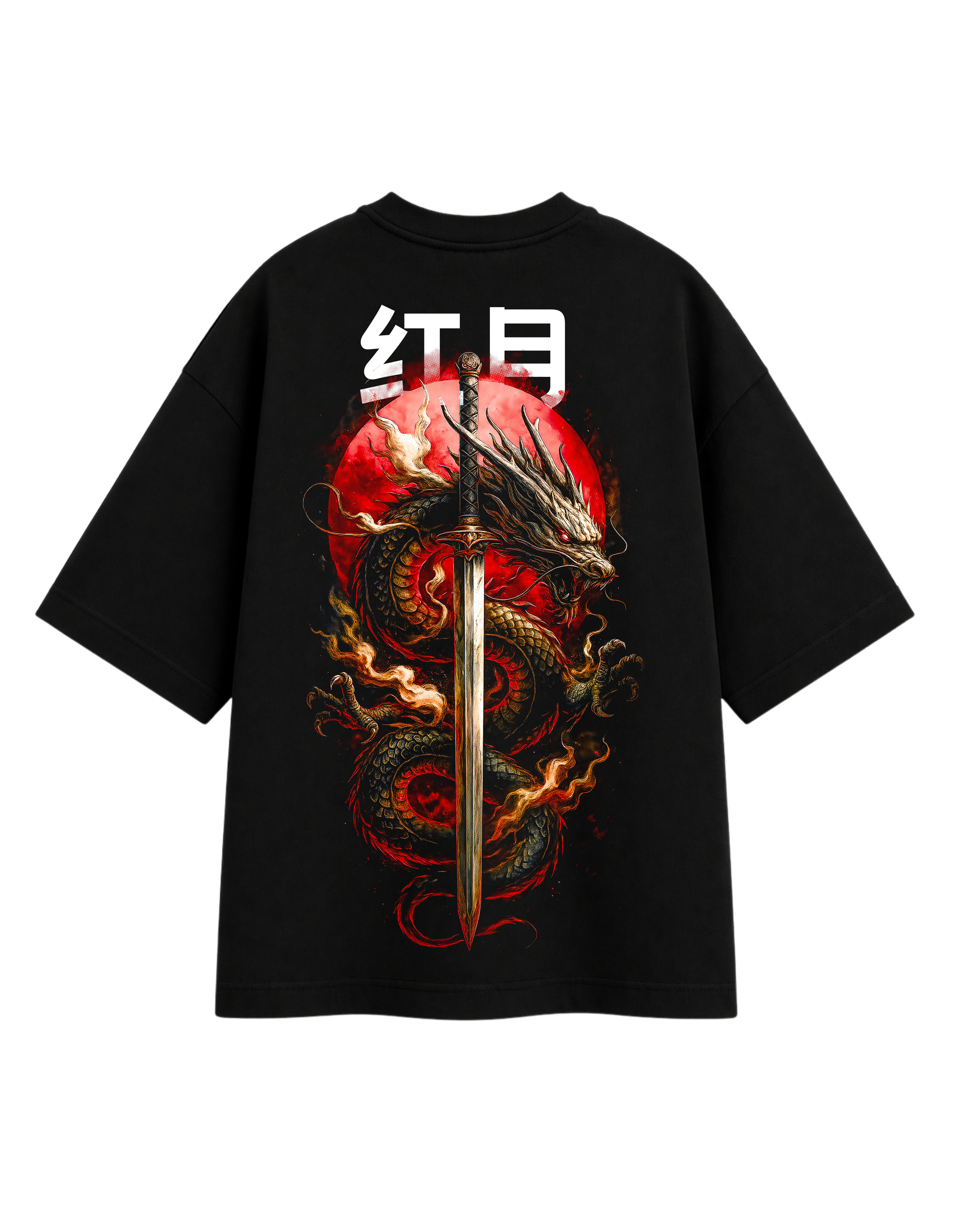 Dragon Samurai Oversized T-Shirt – Black