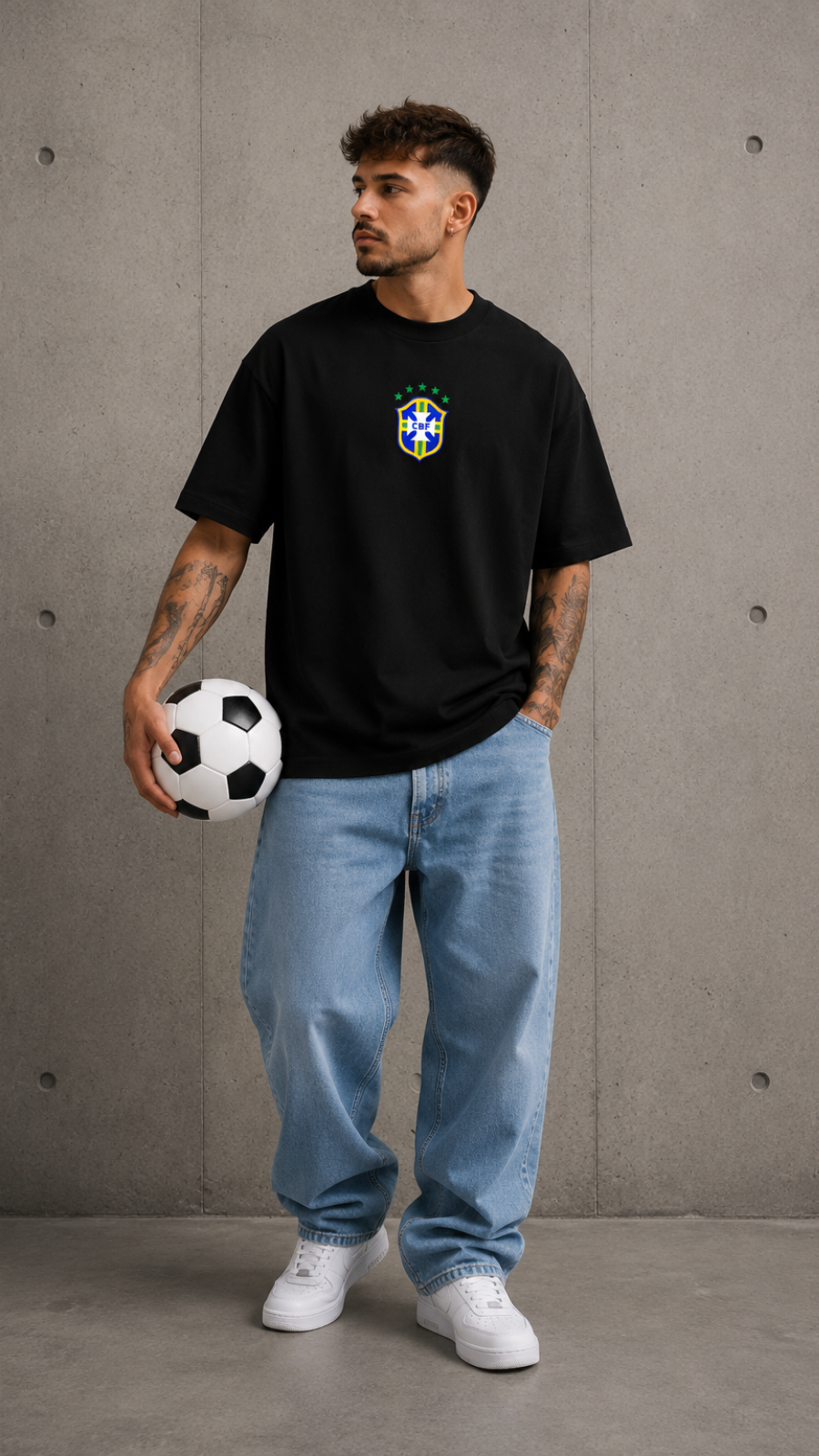 Neymar fan Edition Brasil Oversized T-Shirt | Football Fan Graphic Tee