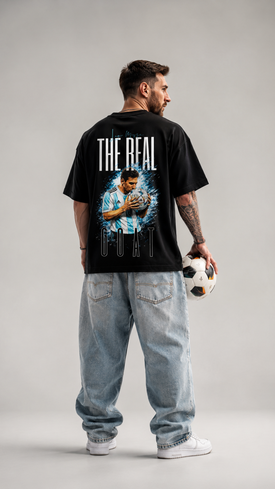 The Real GOAT Messi Inspired Oversized T-Shirt