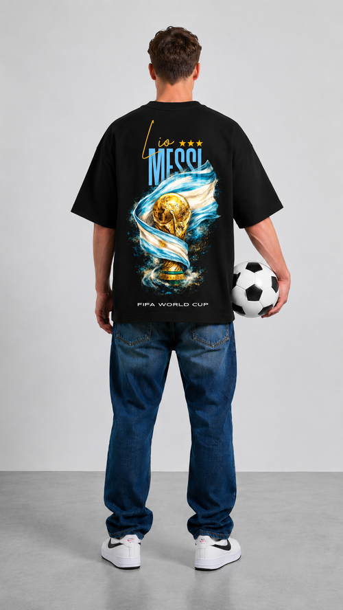 Champion Lio Messi  Oversized T-Shirt | FIFA World Cup Trophy Edition