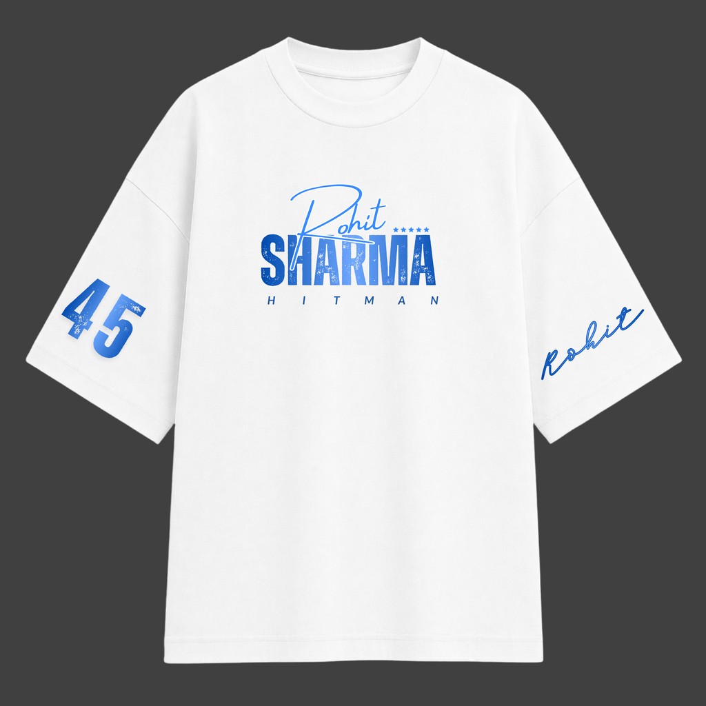 Mumbai cha Raja Blue Oversized Graphic T-Shirt – Rohit Sharma