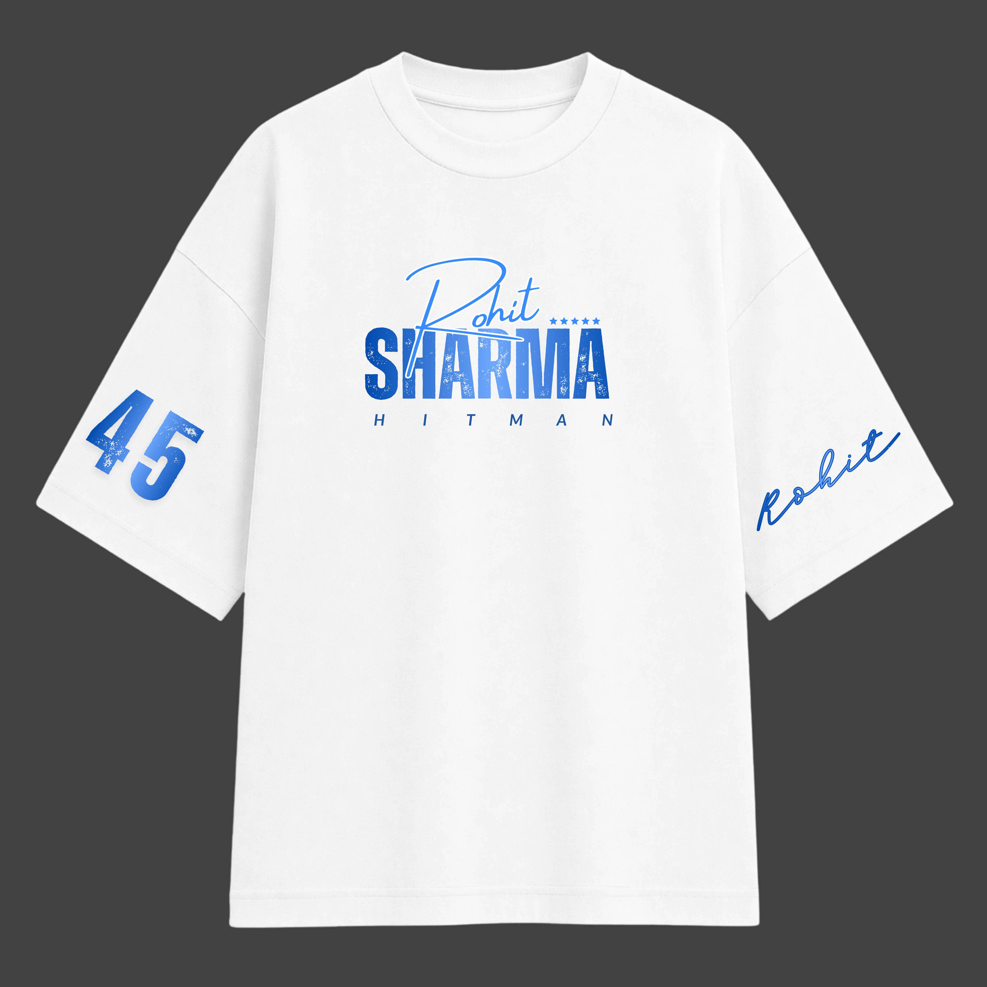 Mumbai cha Raja Blue Oversized Graphic T-Shirt – Rohit Sharma
